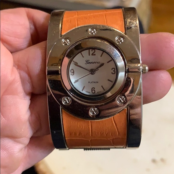 Geneva‎ orange flip bracelet watch main image 4